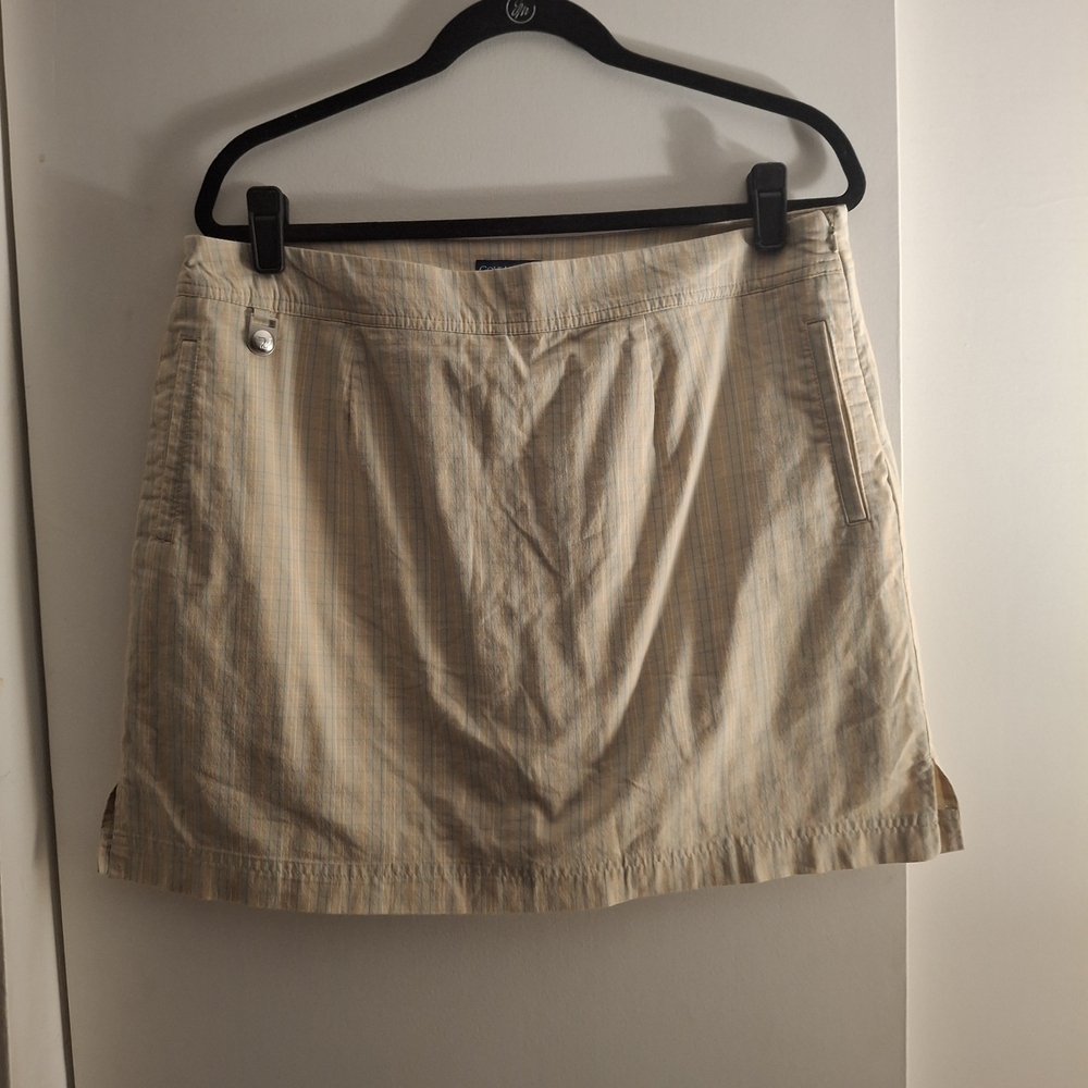 Golf America Classic Beige Striped Women's Skort